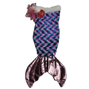 Holiday Time Double Sided Mermaid Tail 21 inch Stocking With Bowknot